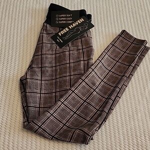 Free Haven Maternity Plaid Super Soft Cozy Comy Pants